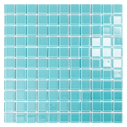 Sky Blue 12x12 Glossy Square Glass Mosaic Tile (10 pack, 9.67 sq ft/case)