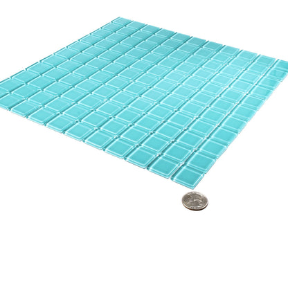 Sky Blue 12x12 Glossy Square Glass Mosaic Tile (10 pack, 9.67 sq ft/case)