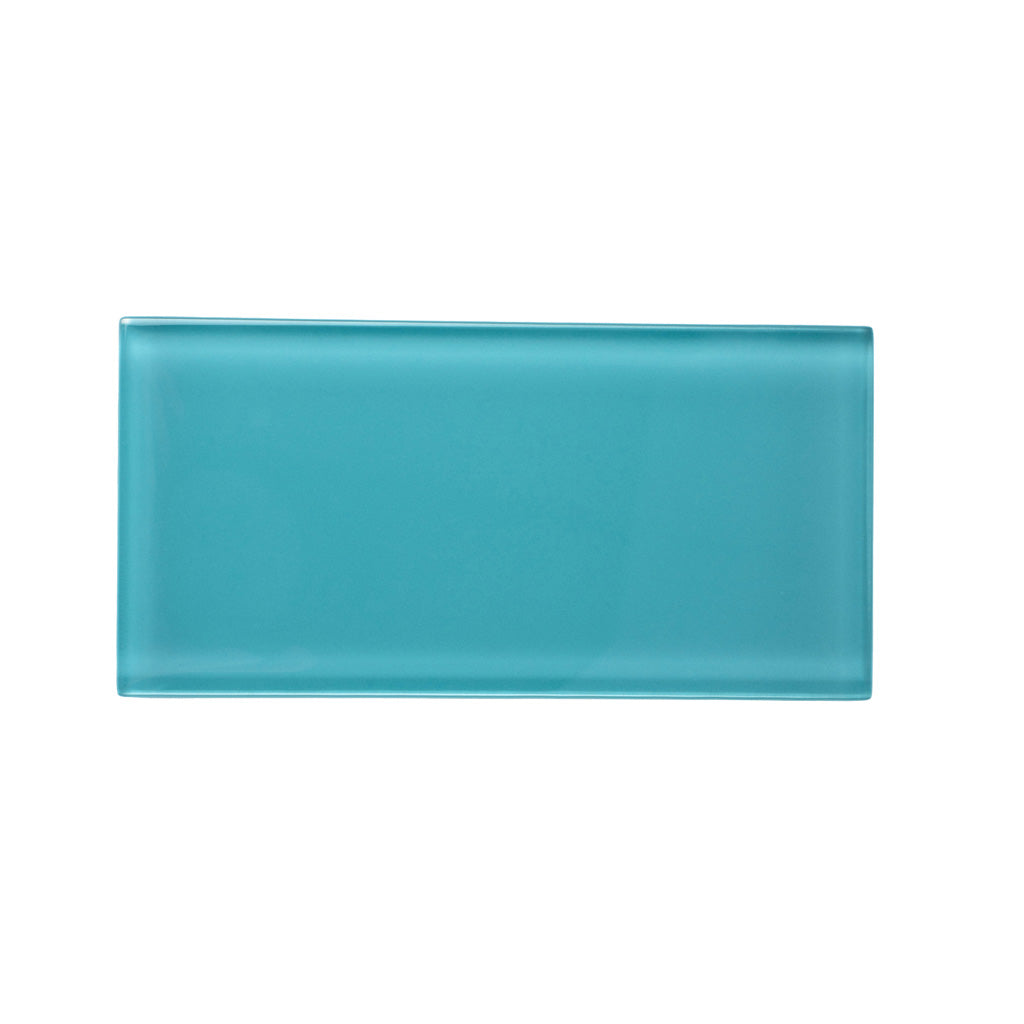 Sky Blue 3x6 Glossy Subway Glass Tile (40 pack, 5 sq ft/case) - Sample