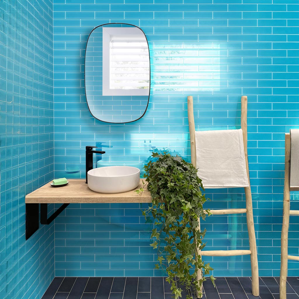 Sapphire Blue 3x12 Glossy Subway Glass Tile (20 pack, 5 sq ft/case)