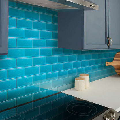 Sapphire Blue 3x6 Matte Subway Glass Tile (40 pack, 5 sq ft/case)
