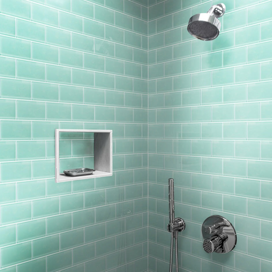Blizzard Blue 3x6 Glossy Subway Glass Tile (40 pack, 5 sq ft/case)