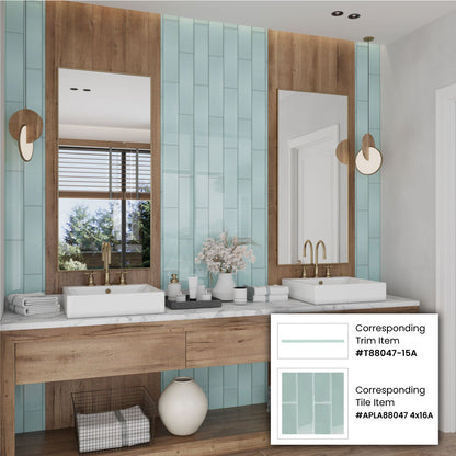 Blizzard Blue 4x16 Glossy Subway Glass Tile (12 pack, 5.33 sq ft/case) - Sample