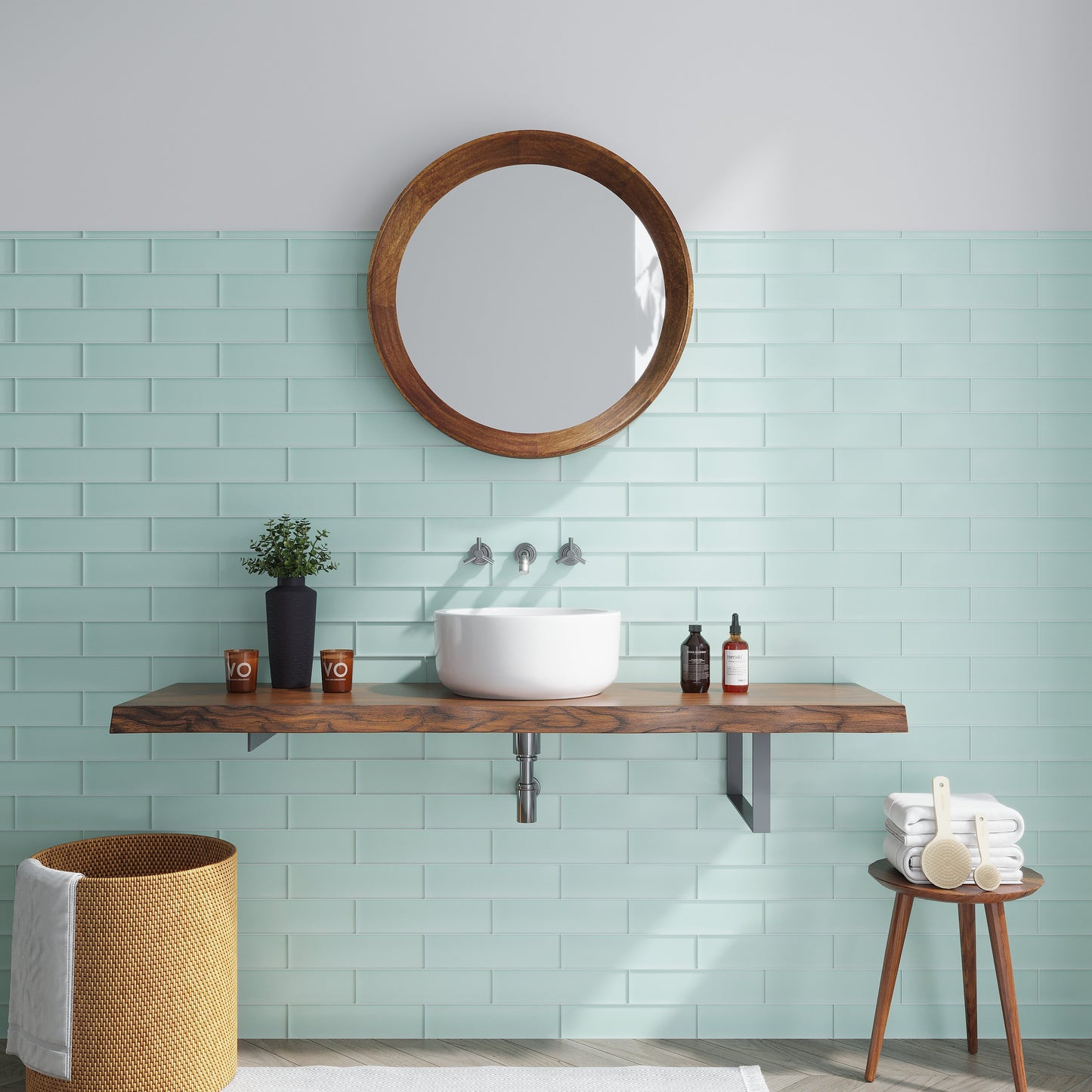 Blizzard Blue 3x12 Matte Subway Glass Tile (20 pack, 5 sq ft/case)