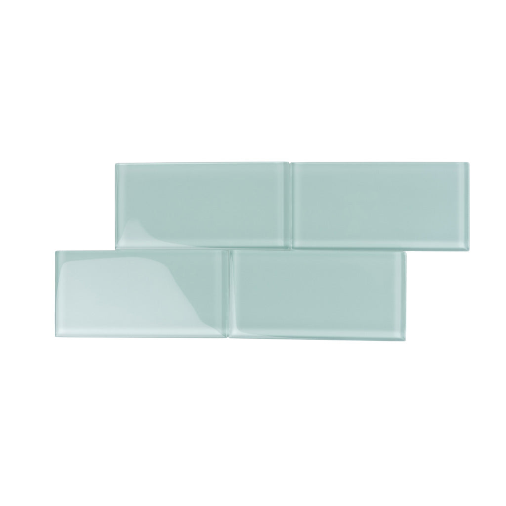 Blizzard Blue 3x6 Glossy Subway Glass Tile (40 pack, 5 sq ft/case)