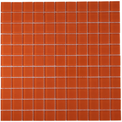 Orange 12x12 Glossy Square Glass Mosaic Tile (10 pack, 9.67 sq ft/case) - Sample