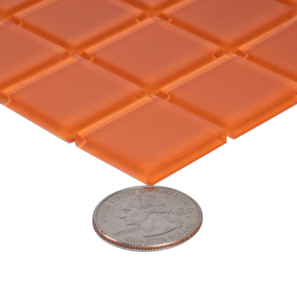 Orange 12x12 Glossy Square Glass Mosaic Tile (10 pack, 9.67 sq ft/case)