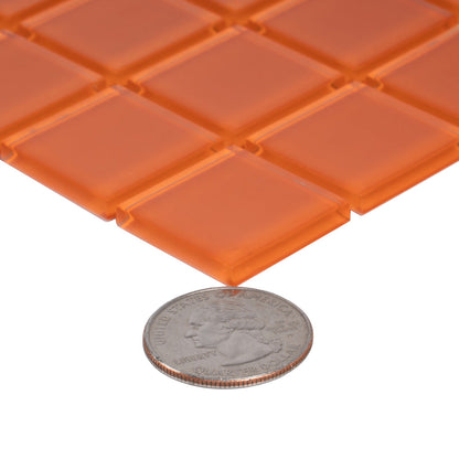 Orange 12x12 Glossy Square Glass Mosaic Tile (10 pack, 9.67 sq ft/case)