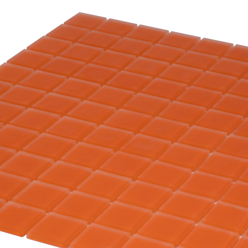 Orange 12x12 Matte Square Glass Mosaic Tile (10 pack, 9.67 sq ft/case)