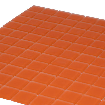 Orange 12x12 Matte Square Glass Mosaic Tile (10 pack, 9.67 sq ft/case) - Sample
