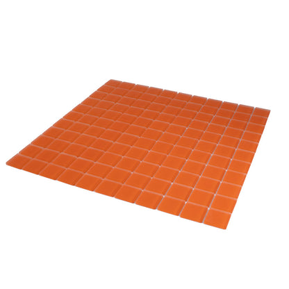 Orange 12x12 Matte Square Glass Mosaic Tile (10 pack, 9.67 sq ft/case)