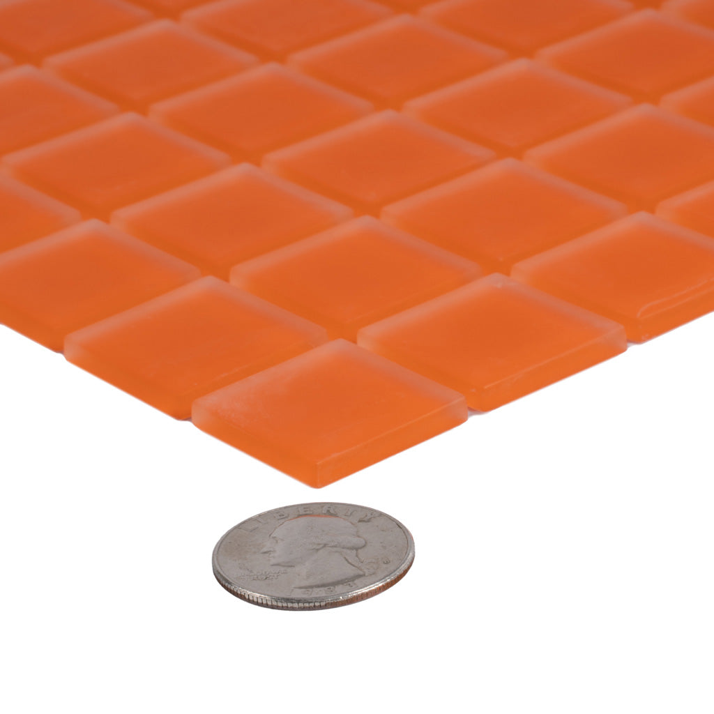 Orange 12x12 Matte Square Glass Mosaic Tile (10 pack, 9.67 sq ft/case)