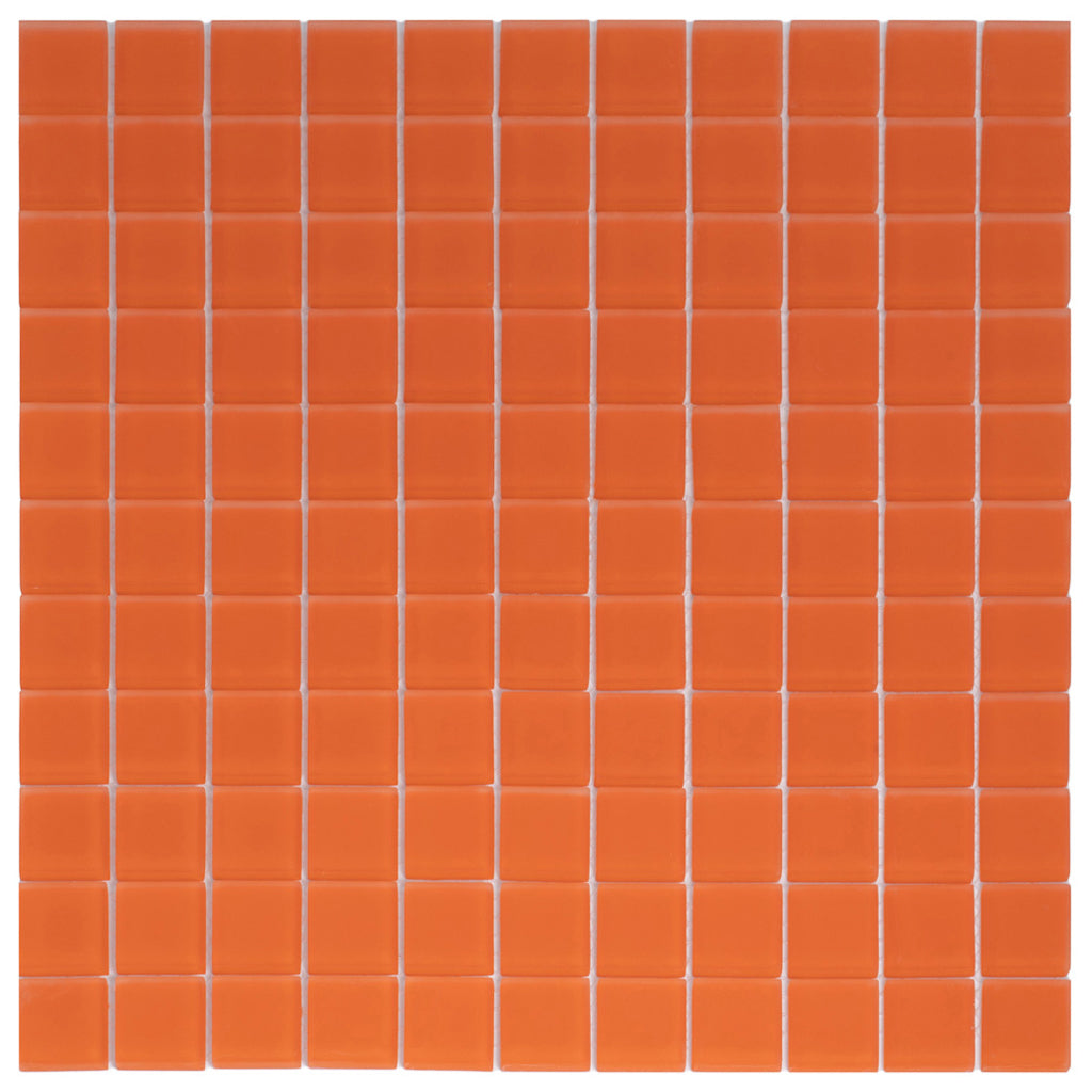 Orange 12x12 Matte Square Glass Mosaic Tile (10 pack, 9.67 sq ft/case)