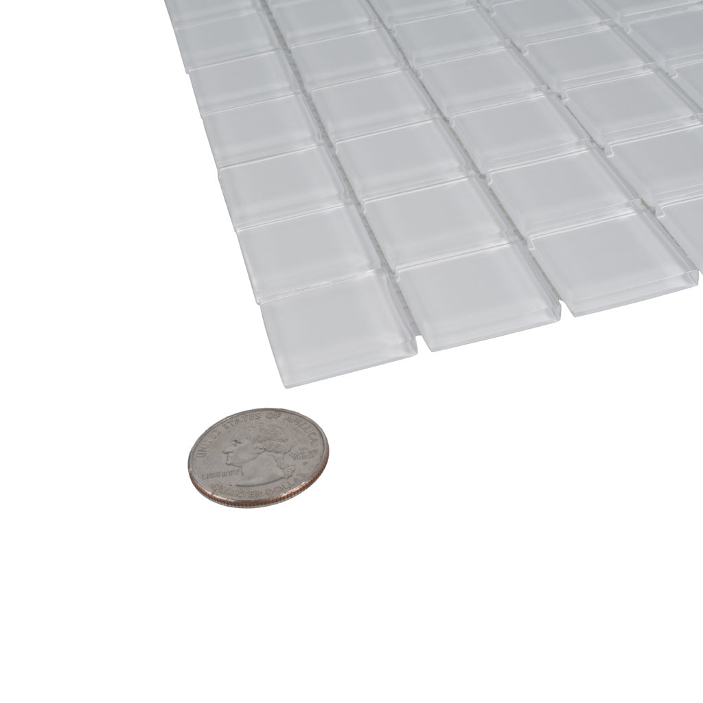 White 12x12 Glossy Square Glass Mosaic Tile (10 pack, 9.67 sq ft/case) - Sample