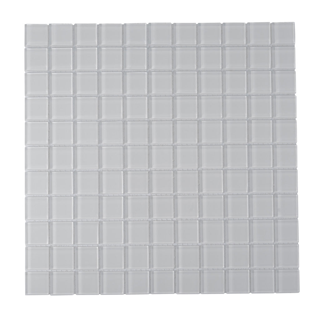 White 12x12 Glossy Square Glass Mosaic Tile (10 pack, 9.67 sq ft/case)