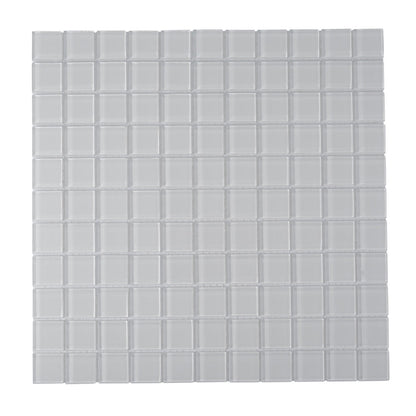 White 12x12 Glossy Square Glass Mosaic Tile (10 pack, 9.67 sq ft/case)