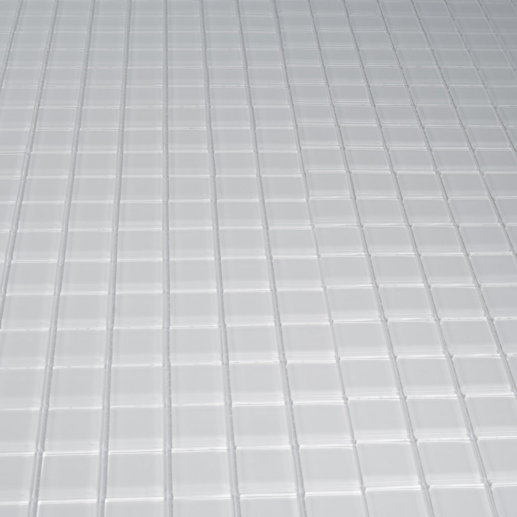 White 12x12 Glossy Square Glass Mosaic Tile (10 pack, 9.67 sq ft/case) - Sample