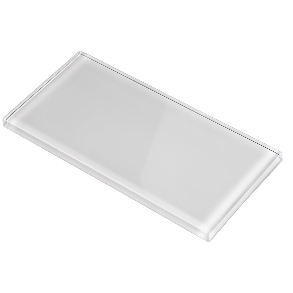 White 3x6 Glossy Subway Glass Tile (40 pack, 5 sq ft/case)