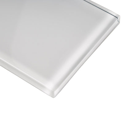 White 3x6 Glossy Subway Glass Tile (40 pack, 5 sq ft/case)