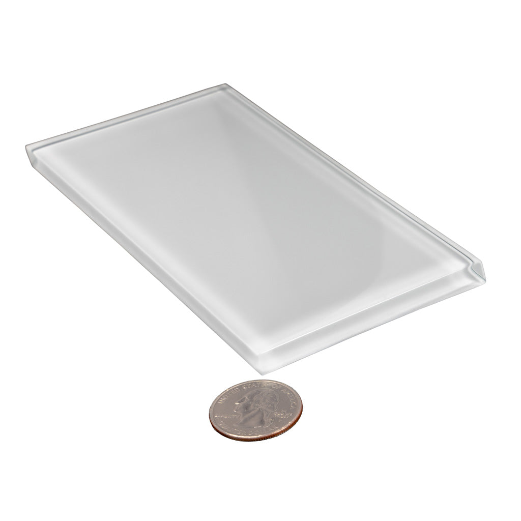 White 3x6 Glossy Subway Glass Tile (40 pack, 5 sq ft/case)
