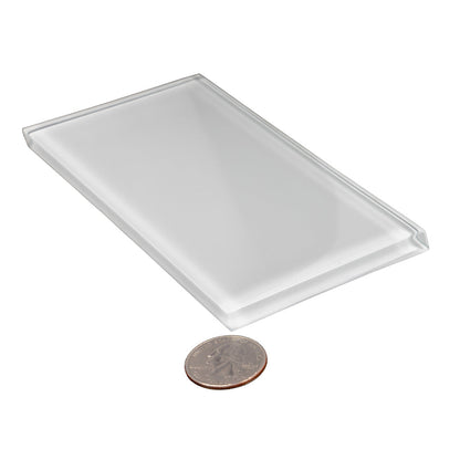 White 3x6 Glossy Subway Glass Tile (40 pack, 5 sq ft/case)
