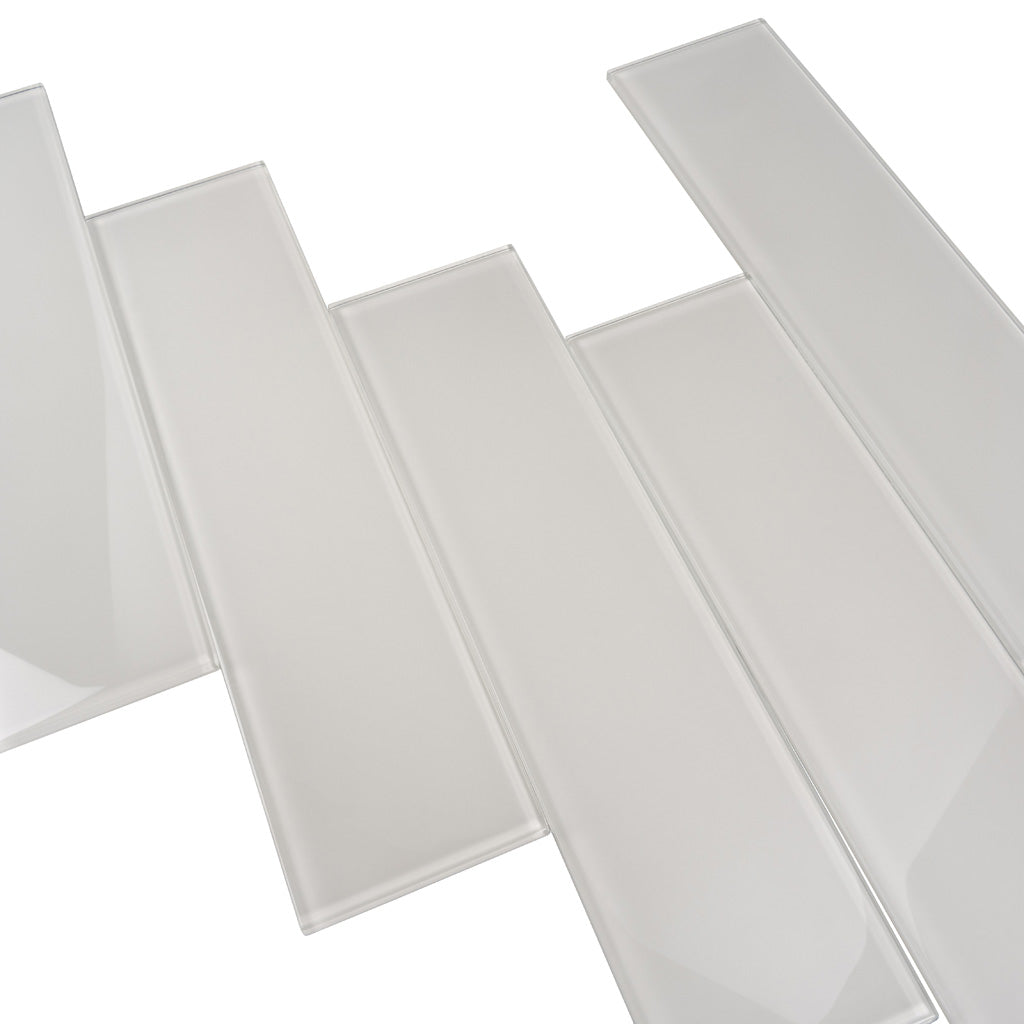 White 4x16 Glossy Subway Glass Tile (12 pack, 5.33 sq ft/case) - Sample