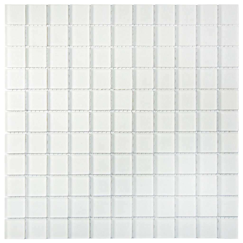 White 12x12 Matte Square Glass Mosaic Tile (10 pack, 9.67 sq ft/case)