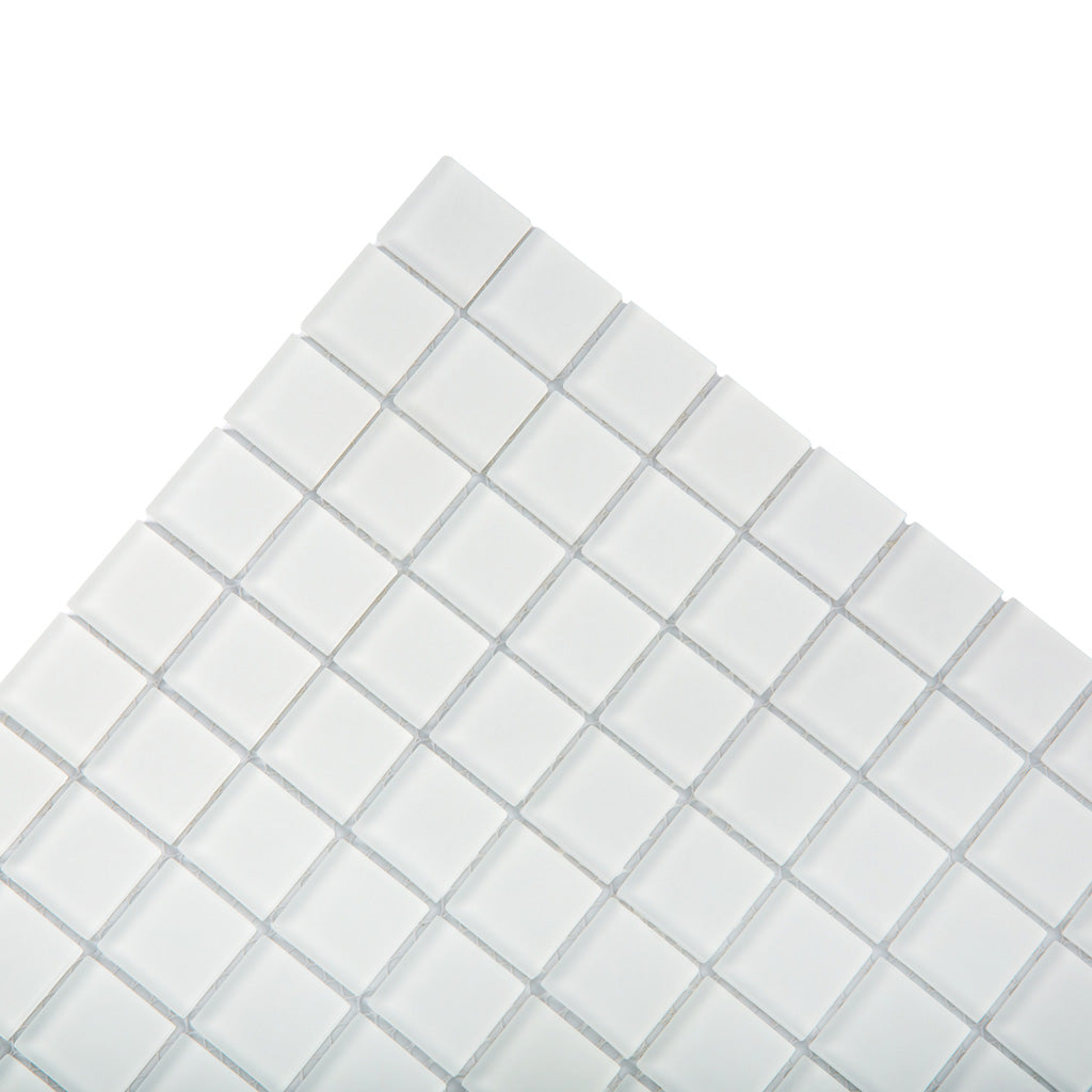 White 12x12 Matte Square Glass Mosaic Tile (10 pack, 9.67 sq ft/case) - Sample