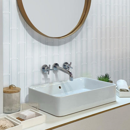 White 3x12 Matte Subway Glass Tile (20 pack, 5 sq ft/case)
