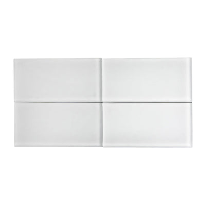 White 3x6 Matte Subway Glass Tile (40 pack, 5 sq ft/case) - Sample
