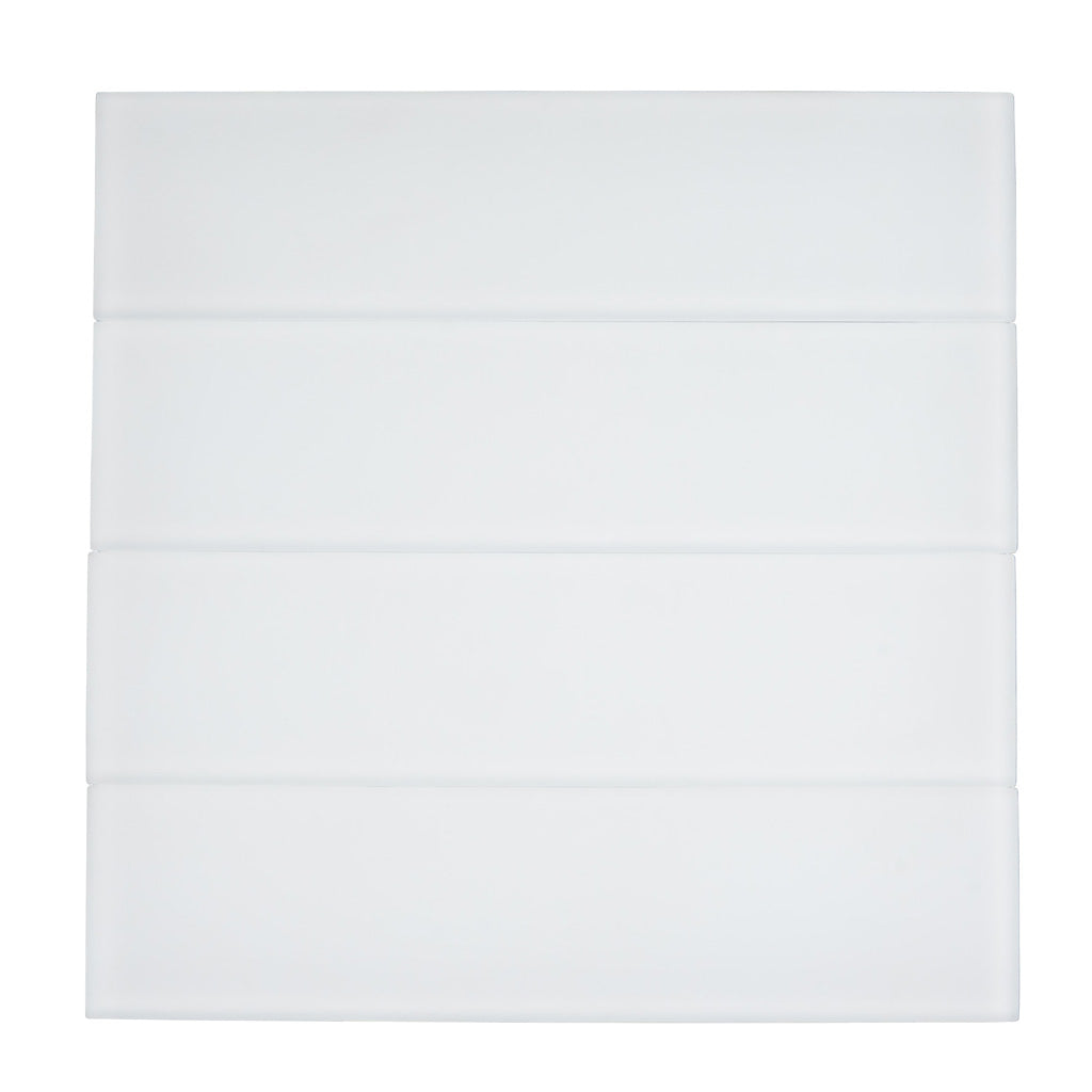 White 3x12 Matte Subway Glass Tile (20 pack, 5 sq ft/case)