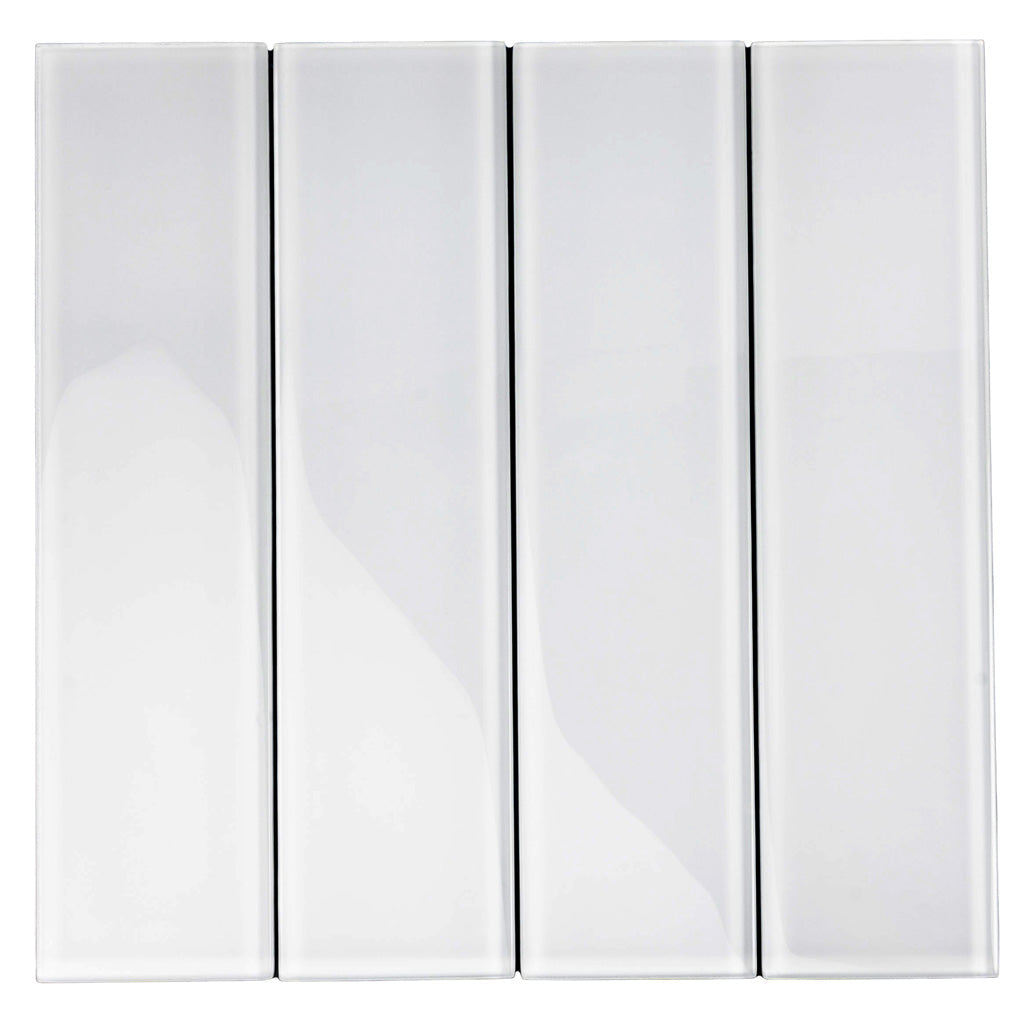 White 3x12 Glossy Subway Glass Tile (20 pack, 5 sq ft/case)