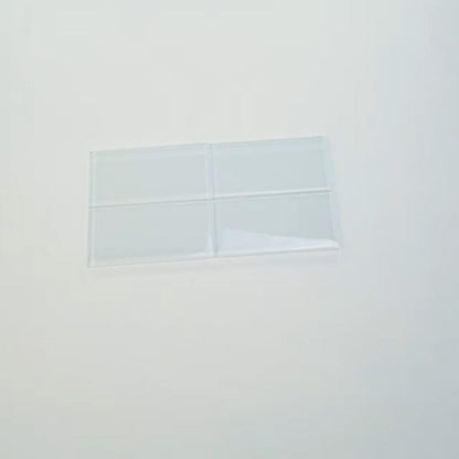 White 3x6 Glossy Subway Glass Tile (40 pack, 5 sq ft/case)