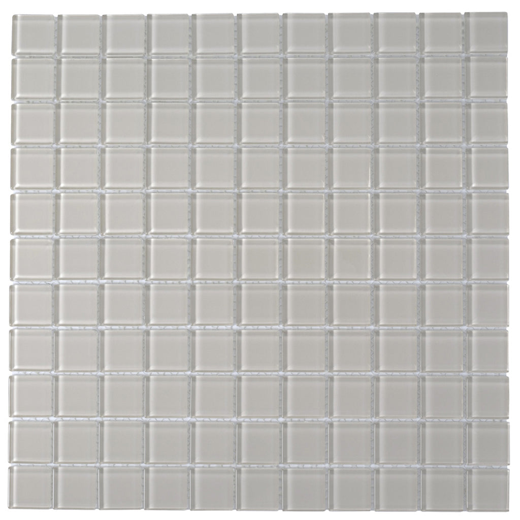 Warm Greige 12x12 Glossy Square Glass Mosaic Tile (10 pack, 9.67 sq ft/case)