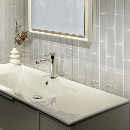 Lace White 3x12 Glossy Subway Glass Tile (20 pack, 5 sq ft/case) - Sample