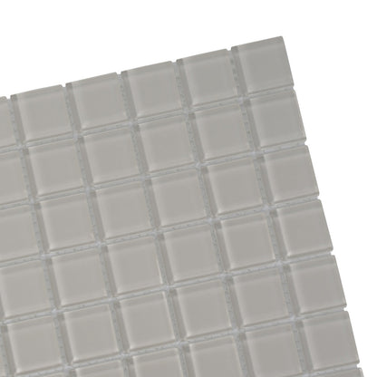 Lace White 12x12 Glossy Square Glass Mosaic Tile (10 pack, 9.67 sq ft/case) - Sample