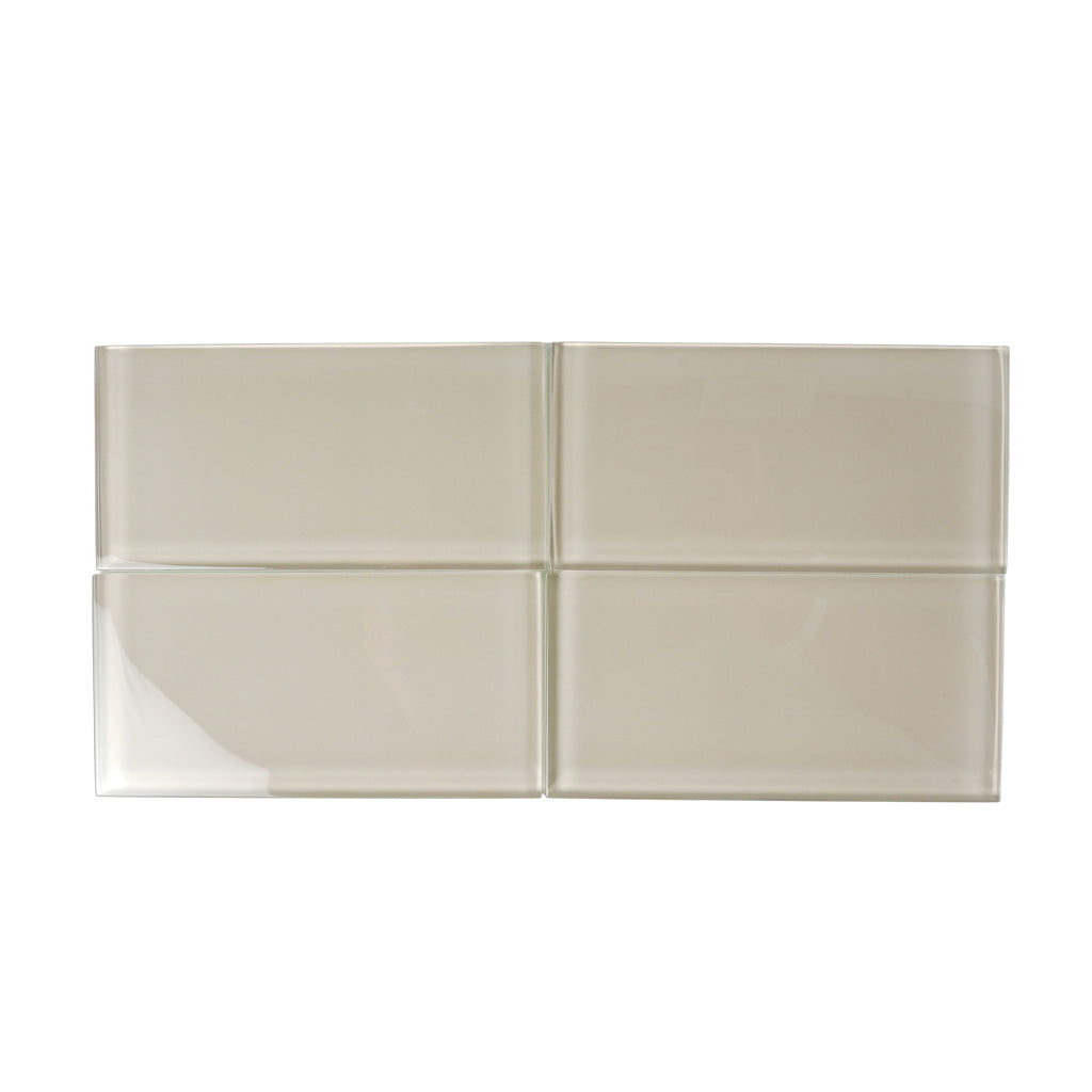 Lace White 3x6 Glossy Subway Glass Tile (40 pack, 5 sq ft/case) - Sample