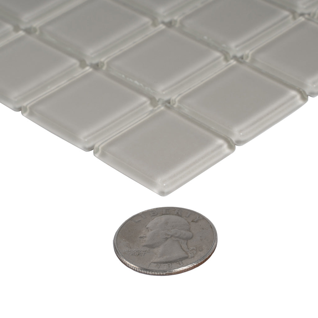 Lace White 12x12 Glossy Square Glass Mosaic Tile (10 pack, 9.67 sq ft/case) - Sample