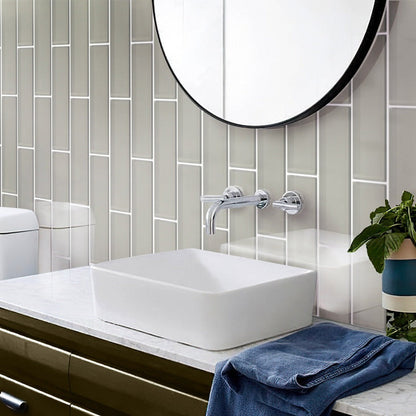 Beige 4x16 Glossy Subway Glass Tile (12 pack, 5.33 sq ft/case)