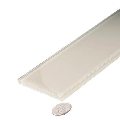 Lace White 4x16 Glossy Subway Glass Tile (12 pack, 5.33 sq ft/case) - Sample