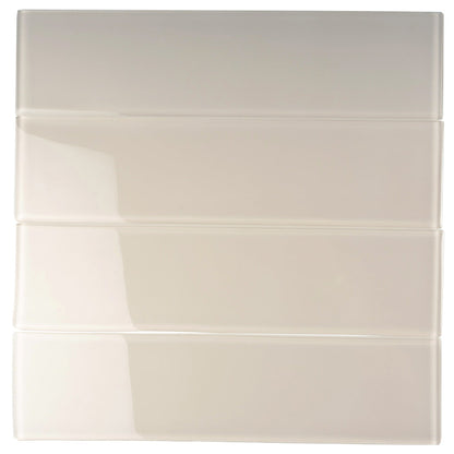 Lace White 4x16 Glossy Subway Glass Tile (12 pack, 5.33 sq ft/case) - Sample