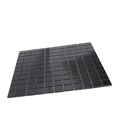 Black 12x12 Glossy Square Glass Mosaic Tile (10 pack, 9.67 sq ft/case)