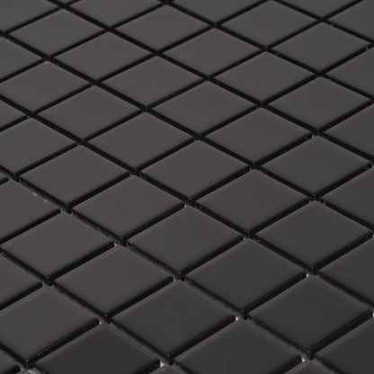 Black 12x12 Glossy Square Glass Mosaic Tile (10 pack, 9.67 sq ft/case)