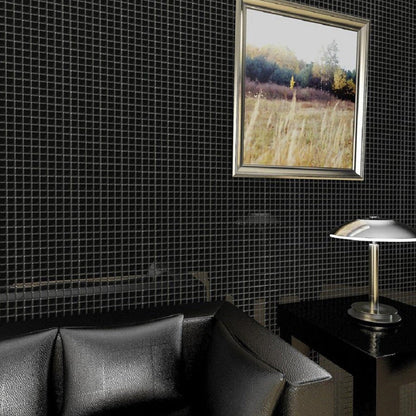 Black 12x12 Glossy Square Glass Mosaic Tile (10 pack, 9.67 sq ft/case)