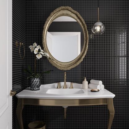 Black 12x12 Glossy Square Glass Mosaic Tile (10 pack, 9.67 sq ft/case)