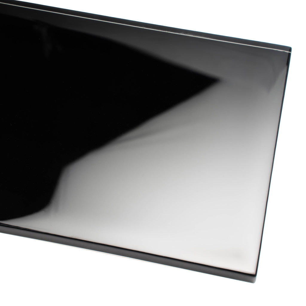 Black 4x16 Glossy Subway Glass Tile (12 pack, 5.33 sq ft/case)