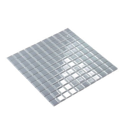 Gray 12x12 Glossy Square Glass Mosaic Tile (10 pack, 9.67 sq ft/case) - Sample