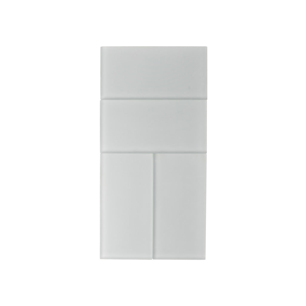 Gray 3x6 Matte Subway Glass Tile (40 pack, 5 sq ft/case)