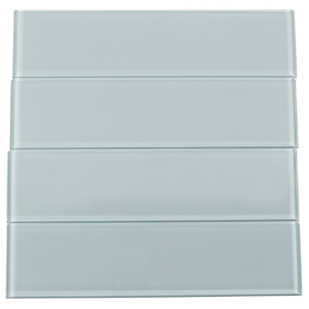 Gray 4x16 Subway Glossy Glass Tile (12 pack, 5.33 sq ft/case)