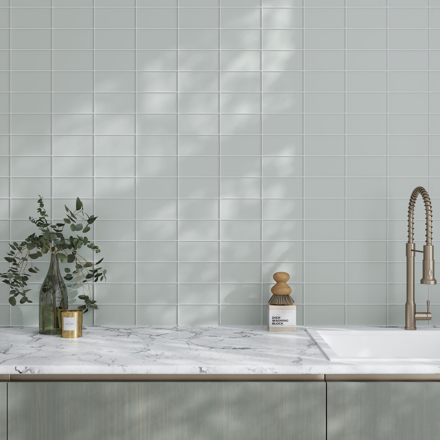 Gray 3x6 Matte Subway Glass Tile (40 pack, 5 sq ft/case)